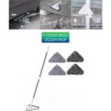 Funflex 4 Adet Üçgen Mop Yedek Bezi - Gri - Beyaz