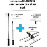 Funflex Cam Silme Seti 3 Boy Çekçek 3 Metre Metal Teleskopik Sap Sopa 35 cm Peluş Aparat 1 Yedek Peluş - 1 Adet