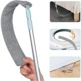 Funflex Sihirli Mikrofiber Silgi Başucu Toz Fırçası Uzun Saplı Paspas Süpürme - Gri - Beyaz