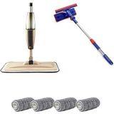 Funflex Sprey Mop 4 Yedekli ve Teleskopik Mikrofiber Cam Sılme Aparatı - Gri - Beyaz