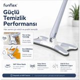 Funflex x Mop 360° Döner Başlıklı Sıkmalı Paspas Mop Seti - Gri - Beyaz