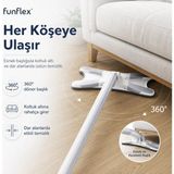 Funflex x Mop Mikrofiber Sıkmalı Mop Islak Kuru Yer Temizleme Paspası - Gri - Beyaz