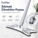 Funflex x Mop Pratik Sıkma Mekanizmalı Mikrofiber Temizlik Mop - Gri - Beyaz