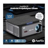 FunFlix P1 Android 4K Destekli LED Full Hd Projeksiyon Cihazı - Gri