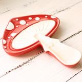 Fungi Fun Kaşık dinlenme kaşık tutucu soba üst sevimli mantar kaşık dinlenme mutfak tezgahı ahşap Spatula tutucu kap dinlenme