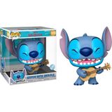 Funko Pop! Lilo & Stitch - Stitch With Ukelele 10" Jumbo #1419 - (Overwashed)Black-Checker