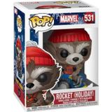 Funko POP Marvel: Holiday - Rocket Raccoon On Sled Funko Vinyl Figure