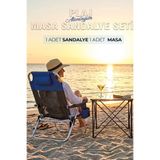 Funky Chairs Alüminyum Plaj Masa Sandalye Seti - 1 Adet Beach Star Light Şezlong ve 1 Adet Titanium Masa
