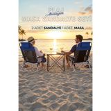 Funky Chairs Alüminyum Plaj Masa Sandalye Seti - 2 Adet Beach Star Light Şezlong ve 1 Adet Titanium Masa