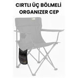 Funky Chairs Cırtlı 3 Bölmeli Organizer Cep - Kamp Sandalyesi, Kamp Masası, Ofis Sandalyesi, Araba Organizeri