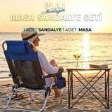 FUNKY CHAIRS Masa Sandalye Seti - 1 Adet Beach Star Light Şezlong ve 1 Adet Titanium Masa