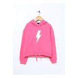 Funky Rocks Baskılı Kız Çocuk Fuşya Sweatshırt Ng-200