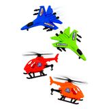 FunkyCraft Oyuncak Savaş Uçağı ve Helikopter Seti 4 Parça Askeri Hava Aracı Seti Çocuk Oyuncağı 2 Uçak 2 Helikopter