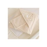 Funna Baby Üçgen Başlıklı Havlu + Kese - Luna Elegant - Ekru - 90x90 cm