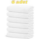 Funndy 6'lı Set Beyaz Pamuk Otel Banyo Havlusu 70X140 Cm, Otel Havlusu - 70 x 140 cm
