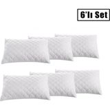 Funndy 6'lı Set Yastık Koruyucu, Fermuarlı, Tela Kapitoneli Yastık Alezi, 50 x 70 cm - Beyaz