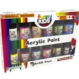 Funny Kids 20 Ml 12 Renk Akrilik Boya