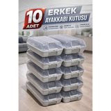 Funny Life 10'lu Erkek Ayakkabı Kutusu Set Şeffaf Kapaklı Düzenleyici Saklama Kutusu Organizer