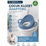 Funny Life 2 Kollu Çocuk Klozet Adaptörü Kaymaz Ergonomik Bebek Tuvalet Eğitimi Oturağı - Mavi