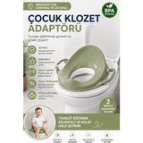 Funny Life 2 Kollu Çocuk Klozet Adaptörü Kaymaz Ergonomik Bebek Tuvalet Eğitimi Oturağı - Yeşil