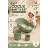 Funny Life 3'lü Çocuk Banyo Seti Bebek Küveti Kova Maşrapa BPA Free Banyo Seti