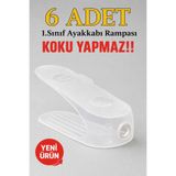 Funny Life 6’lı Şeffaf Ayakkabı Rampası Düzenleyici Raf İçi Yer Tasarruflu Ayakkabı Organizer Seti