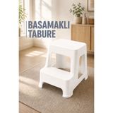 Funny Life Büyük Boy Basamaklı Tabure Kaymaz Ayaklı Plastik Merdiven Tabure Mutfak Banyo Çok Amaçlı