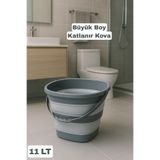 Funny Life Büyük Boy Katlanır Kova - Akordiyon Katlanabilir Su Kovası 11 LT