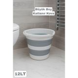 Funny Life Büyük Boy Katlanır Kova - Akordiyon Katlanabilir Su Kovası 12 LT