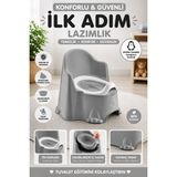 Funny Life Comfort Ilk Adım Çocuk Lazımlık Çıkarılabilir Hazneli Kaymaz Tabanlı Ergonomik Klozet Eğitimi - Gri