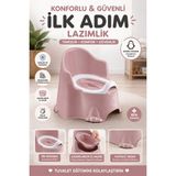 Funny Life Comfort Ilk Adım Çocuk Lazımlık Çıkarılabilir Hazneli Kaymaz Tabanlı Ergonomik Klozet Eğitimi - Pembe