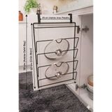 Funny Life Dolap İçi Tencere Kapağı Organize Askısı - Siyah 50*35 cm