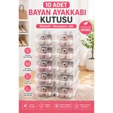 Funny Life Gondol 10'lu Ayakkabı Kutusu Şeffaf Düzenleyici Organizer İstiflenebilir Kapaklı Saklama Kutusu