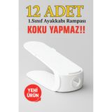 Funny Life Gondol Ayakkabı Rampası 12 Adet 1.sınıf Dolap Içi Ayakkabı Düzenleyici Kokusuz Organizer Beyaz