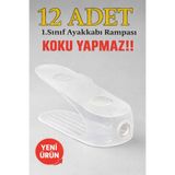 Funny Life Gondol Şeffaf Ayakkabı Rampası 12 Adet 1.sınıf Dolap Içi Ayakkabı Düzenleyici Kokusuz Organizer