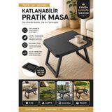 Funny Life Katlanabilir Küçük Boy Laptop Sehpası Çalışma Masası Piknik Balkon Kamp Çay Kahvaltı Masası