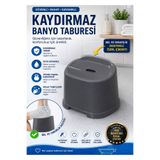 Funny Life Kaydırmaz Banyo Taburesi Bel Destekli Plastik Duş Oturağı Güvenli Banyo Taburesi - Antrasit Gri