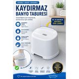 Funny Life Kaydırmaz Banyo Taburesi Bel Destekli Plastik Duş Oturağı Güvenli Banyo Taburesi - Beyaz