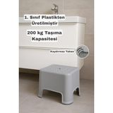 Funny Life Kaydırmaz Tabanlı 200 kg Taşıma Kapasiteli - Ultra Dayanıklı Banyo Taburesi - Gri