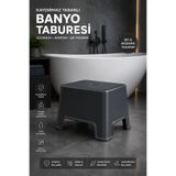 Funny Life Kaydırmaz Tabanlı Strong Banyo Taburesi Antrasit Gri - Çok Amaçlı Tabure 200 KG