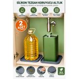 Funny Life Silikon Yağ Tenekesi Altlığı, Yağdanlık Sabunluk Saksı Sünger Matı Çok Amaçlı Tezgah Üstü Standı 2 Adet