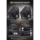 Funny Life Tekli Ayakkabı Rampası - Dolap Düzenleyici Kokusuz Organizer - 15 Adet