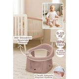Funny Life Vakumlu Bebek Oturağı Oyuncak Eklentili - Bebek Mama ve Banyo Oturağı - Anne Bebek Ürünleri - Pembe - Açık Pembe