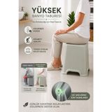 Funny Life Yüksek Banyo Taburesi Diz Destekli Kaydırmaz Çok Amaçlı Banyo Oturma Taburesi