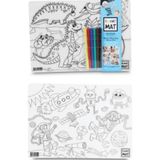 Funny Mat Uzay ve Dinozorlar İkili Set - 6'lı Kalem Hediyeli / Akademi Çocuk / 8681379341394