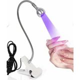 Funshop USB Klipsli Uv LED Tırnak Kurutucu 3W Esnek Masa Lambası Jel ve Kalıcı Oje Kurutma Cihazı - Gümüş