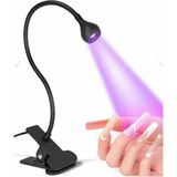 Funshop USB Klipsli Uv LED Tırnak Kurutucu 3W Esnek Masa Lambası Jel ve Kalıcı Oje Kurutma Cihazı - Siyah