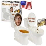 Funwares Throne Shots: Özel Fotoğraf Tıkaçları için Kapaklı Komik Tuvalet Şekilli Shot Bardakları, Atış Eğlencesi için İdeal Beyaz Fil Hediyesi, Partiler, Yetişkinler için Komik Hediyeler, 1 oz, 2'li Set