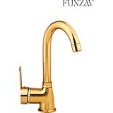 Funzav Cygnus Gold Banyo Lavabo Bataryası Modern Şık Dayanıklı Gold Tasarım Lavabo Musluğu - Gold - Altın