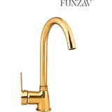 Funzav Cygnus Gold Mutfak Evye Bataryası Modern Şık Dayanıklı Gold Tasarım Mutfak Lavabo Musluğu - Altın